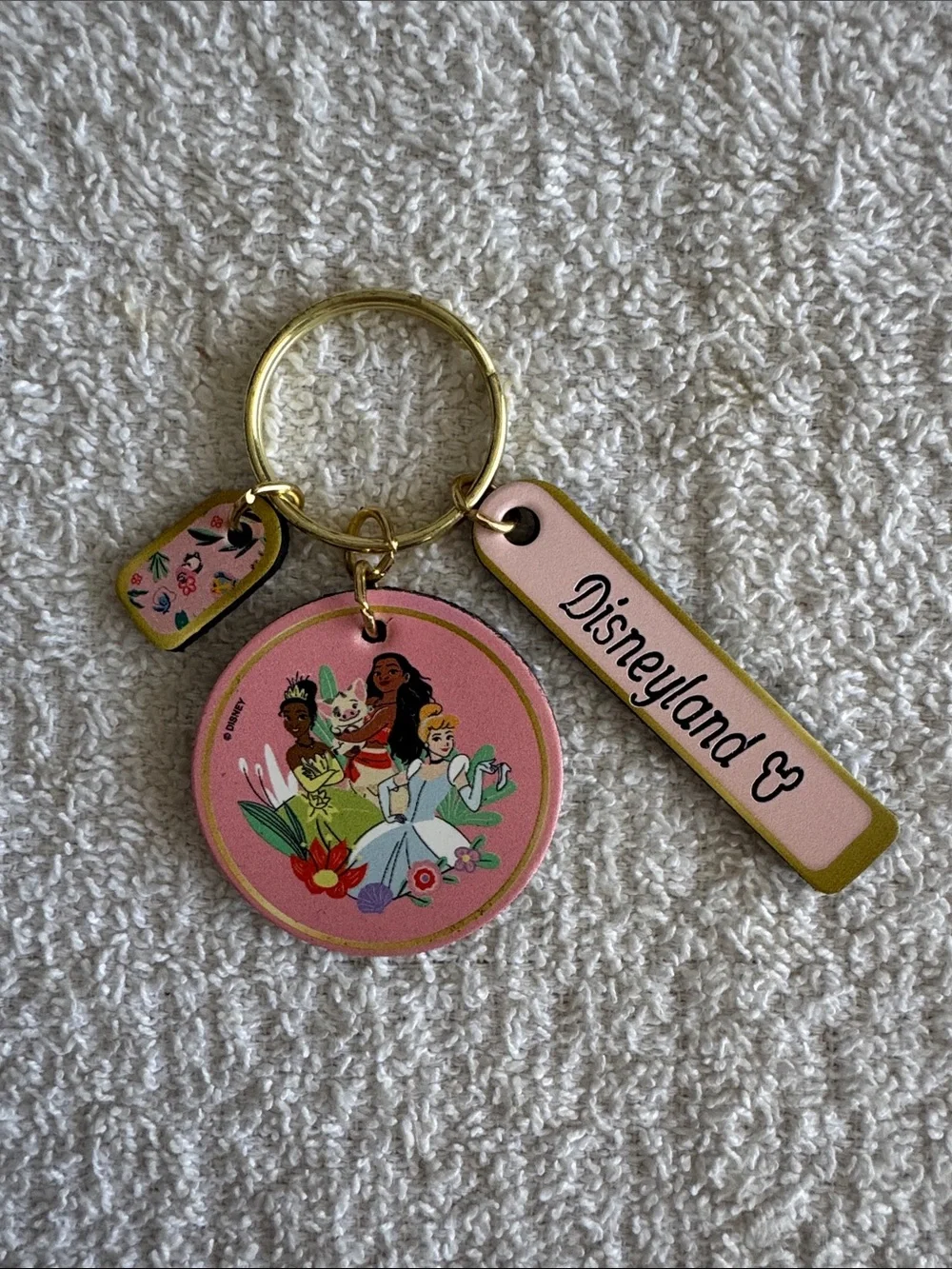 Disney Pink Disney Princess Disneyland Leather Keychain Bag Charm